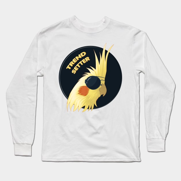 Trendsetter Kakadu with sunglasses Long Sleeve T-Shirt by Jkriz.Dzign